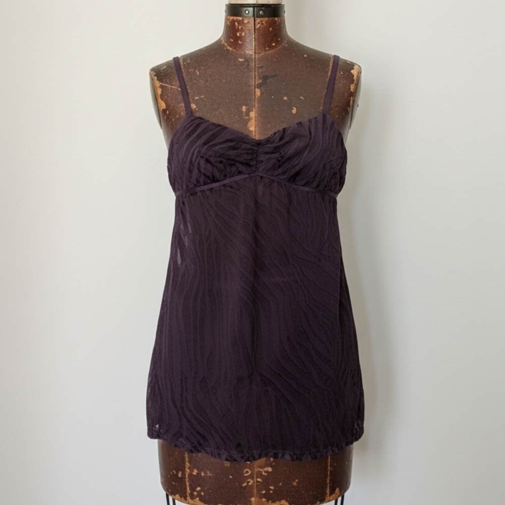 Victorias Secret Angels‎ Y2K Purple Zebra Babydoll Slip Lingerie Top